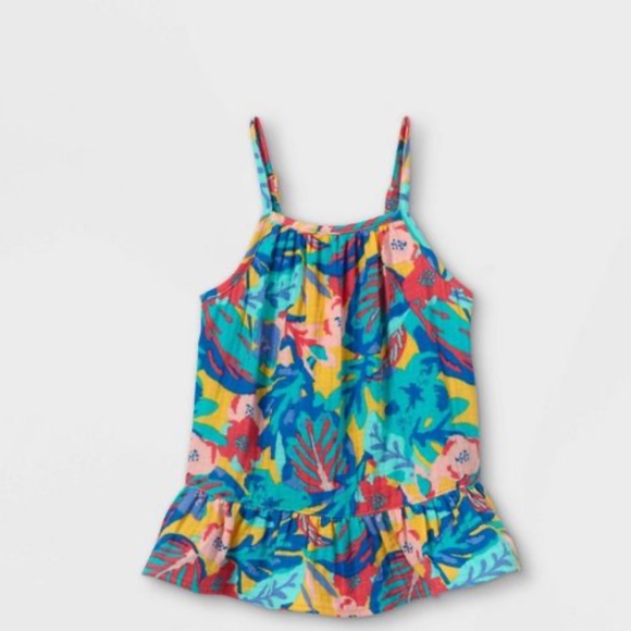 Cat & Jack Ruffle Tropical Floral Tank Top -3T